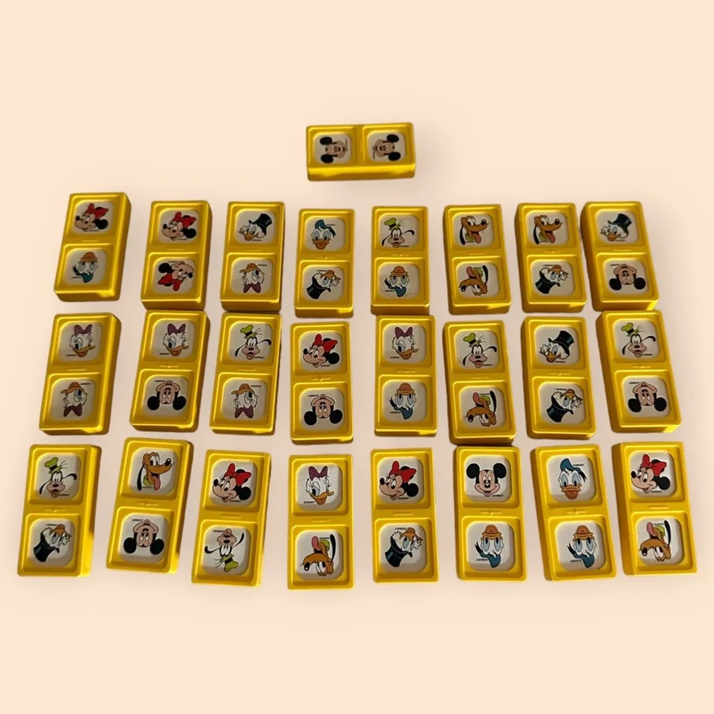 Vintage Golden Disney's Mickey and Friends Dominoes Game Set 25 Pieces